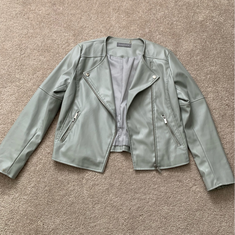Gray Pleather Jacket - image 1